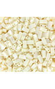 Miyuki half tila 5x2.4mm beads - Ivory pearl ceylon ab HTL-486